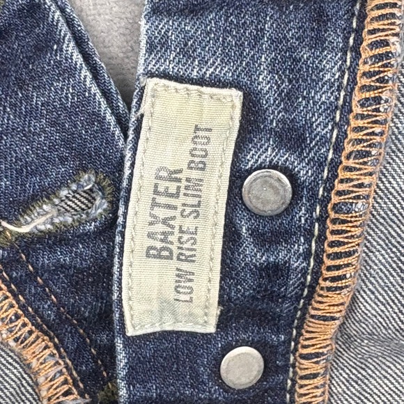Abercrombie & Fitch Baxter Low Rise Slim Boot Jeans Mens 34x32 Blue Button Fly - Picture 5 of 16